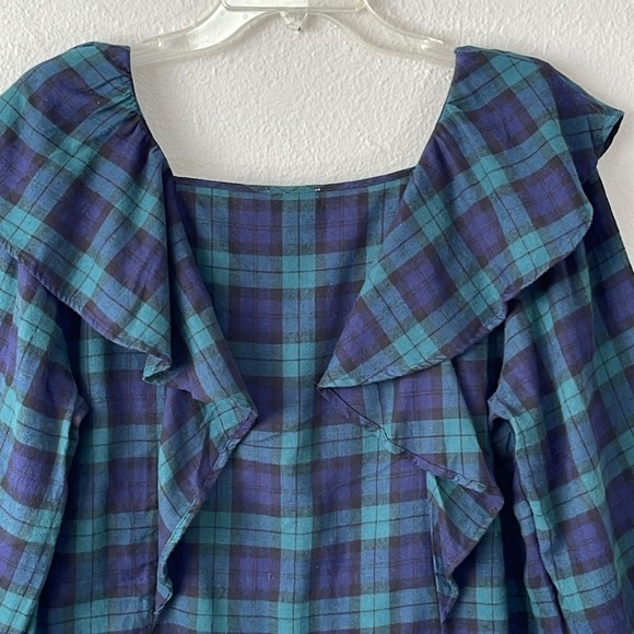 J.CREW Women's Blackwatch Plaid Flannel Top Size M - Picture 5 of 8